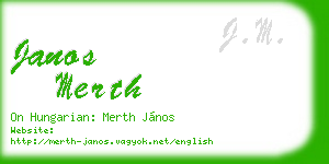 janos merth business card